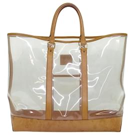 Louis Vuitton-LOUIS VUITTON Isaac Mizrahi Tote Bag Vinyl Leather Clear M99027 LV Auth 90499-Beige,Other