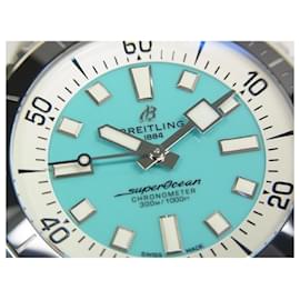 Breitling-BREITLING Superocean Automatic 44 turquoise blue A17376 Mens-Silvery