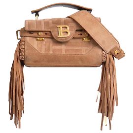 BALMAIN - Sac à épaule Balmain B-Buzz 22 en daim marron Marron