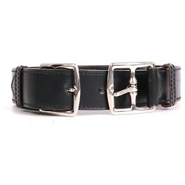 HERMÈS - Hermès Etrivière belt in black leather (size 75) Black