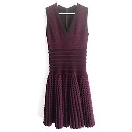 Azzedine Alaïa Fall 2010 Textured Wool Skater Dress Prune