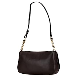 Dior-Brown Dior Leather Malice Flap Shoulder Bag-Brown