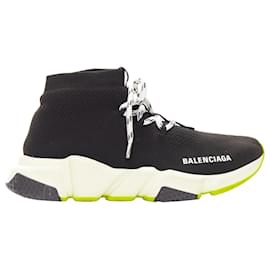 Balenciaga-Balenciaga speed fabric neon sole sock sneakers-Black