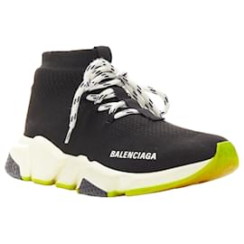 Balenciaga-Balenciaga speed fabric neon sole sock sneakers-Black