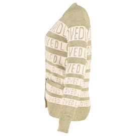Gucci-Gucci Loved Oversized Lurex Cardigan in Gold Wool-Golden,Metallic