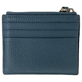 Valentino Garavani-Valentino Rockstud Leather Coin Card Case-Blue