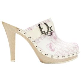 Zueco de madera monograma Trottr Blossom de Christian Dior Rosa