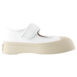 Tênis Mary Jane - Marni - Couro - Branco Branco
