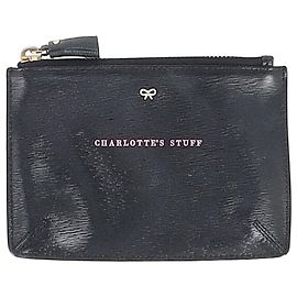 Portafoglio con zip in pelle nera "Charlotte's Stuff" di Anya Hindmarch Nero