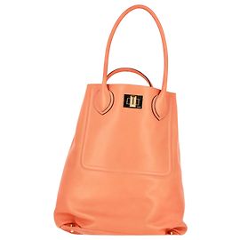 Emilio Pucci Open Tote Bag in Orange Leather Orange