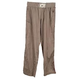 Dolce & Gabbana-Dolce & Gabbana Logo Jogger Pants in Beige Nylon-Beige