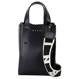 Sacola Shopper Nano Museo - Marni - Couro - Preto Preto