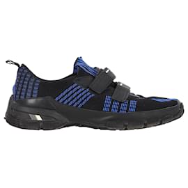 Prada-Prada Crossection Velcro Strap Low Top Sneakers in Blue Synthetic-Blue