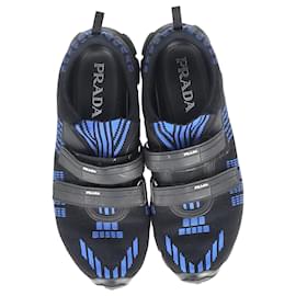 Prada-Prada Crossection Velcro Strap Low Top Sneakers in Blue Synthetic-Blue