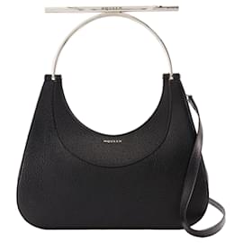 Alexander Mcqueen-Cross Bar Purse - Alexander McQueen - Leather - Black/Silver-Black