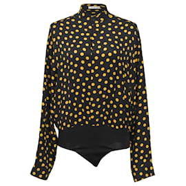 Alaïa-Punkte Bluse aus schwarzer Seide Schwarz