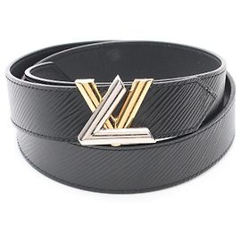 Louis Vuitton Leather Twist Epi Belt Black
