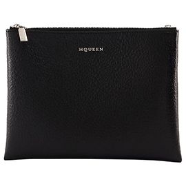 Cross Bar Clutch - Alexander McQueen - Leather - Black/Silver Black