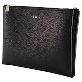 Alexander Mcqueen-Cross Bar Clutch - Alexander McQueen - Leather - Black/Silver-Black