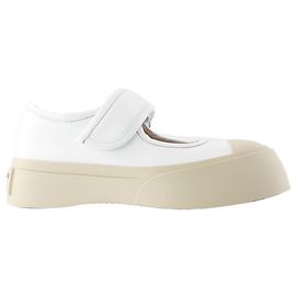 Tênis Mary Jane - Marni - Couro - Branco Branco