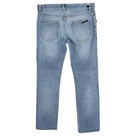 Prada-Prada Low-Rise Jeans in Blue Cotton Denim-Blue,Light blue