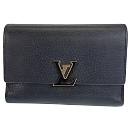 Louis Vuitton-Louis Vuitton Capucines Compact Wallet M61248-Black