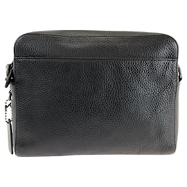 Coach-Coach Leather Shoulder Messenger Bag-Black
