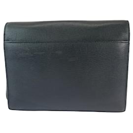 Loewe-Loewe Leather Clutch Bag Black-Black