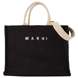 Grande Borsa Shopper - Marni - Cotone - Nero Nero