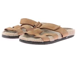 Hermès-Hermès sandals T.EU 39 Suede-Camel