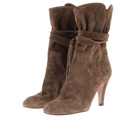 Botines Chloé T.EU 37 Ante Castaño
