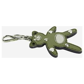 Prada-Red Saffiano leather teddy bear keychain-Red