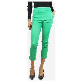 Giorgio Armani Pantalon en cuir élastiqué vert - taille UK 8 Vert