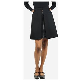 Alaïa Gonna mini nera in lana con pannelli e zip - taglia UK 8 Nero