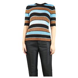 Ganni Top de punto rayado de Lurex multicolor - talla M Multicolor