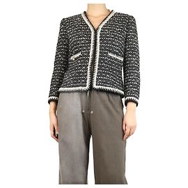 Luisa Spagnoli Black boucle jacket - size UK 12 Black