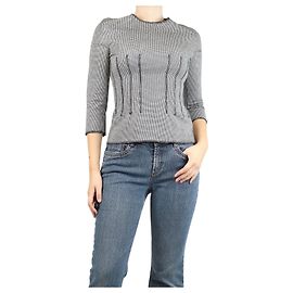 Junya Watanabe Top a scacchi bianco e nero - taglia S Nero