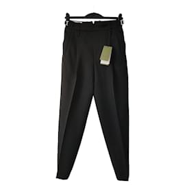 Gucci-GUCCI WOOL PANTS.-Black