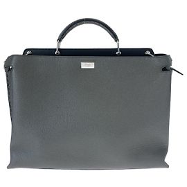 Fendi Peekaboo Lederhandtasche grau Grau