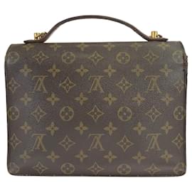 Louis Vuitton-Louis Vuitton Monceau Brown PVC Leather Handbag-Brown
