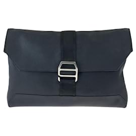 Hermès-Hermes Cityslide Leather Clutch Bag-Black