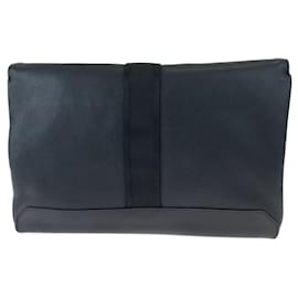 Hermès-Hermes Cityslide Leather Clutch Bag-Black