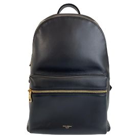 Dolce & Gabbana Leather Backpack Unisex Black