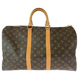 Louis Vuitton-Louis Vuitton Monogram Keepall 50 Boston Bag-Brown