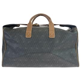 Christian Dior-Dior Honeycomb Brown Gold PVC Leather Boston Bag-Grey