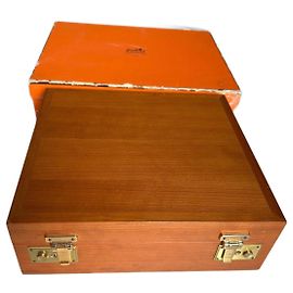 Rarissimo kit di cura per scarpe John Lobb per Hermès Marrone chiaro Gold hardware
