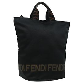 FENDI Hand Bag Black Auth 92994 Black