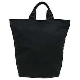 Fendi-FENDI Hand Bag Nylon Black Auth 92994-Black