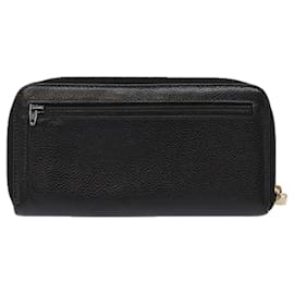 Chanel-CHANEL Long Wallet Caviar Skin Black Gold CC Auth bs18828-Black,Golden