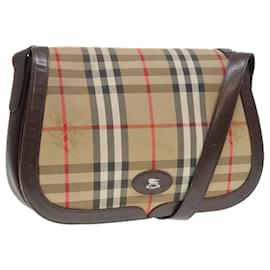 Autre Marque-Burberrys Nova Check Shoulder Bag Canvas Beige Gold Auth ki4954-Beige,Golden